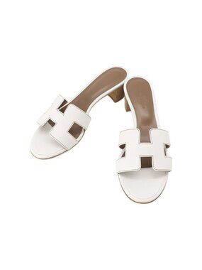 Hermes Sandals Oasis Calfskin Shoes White